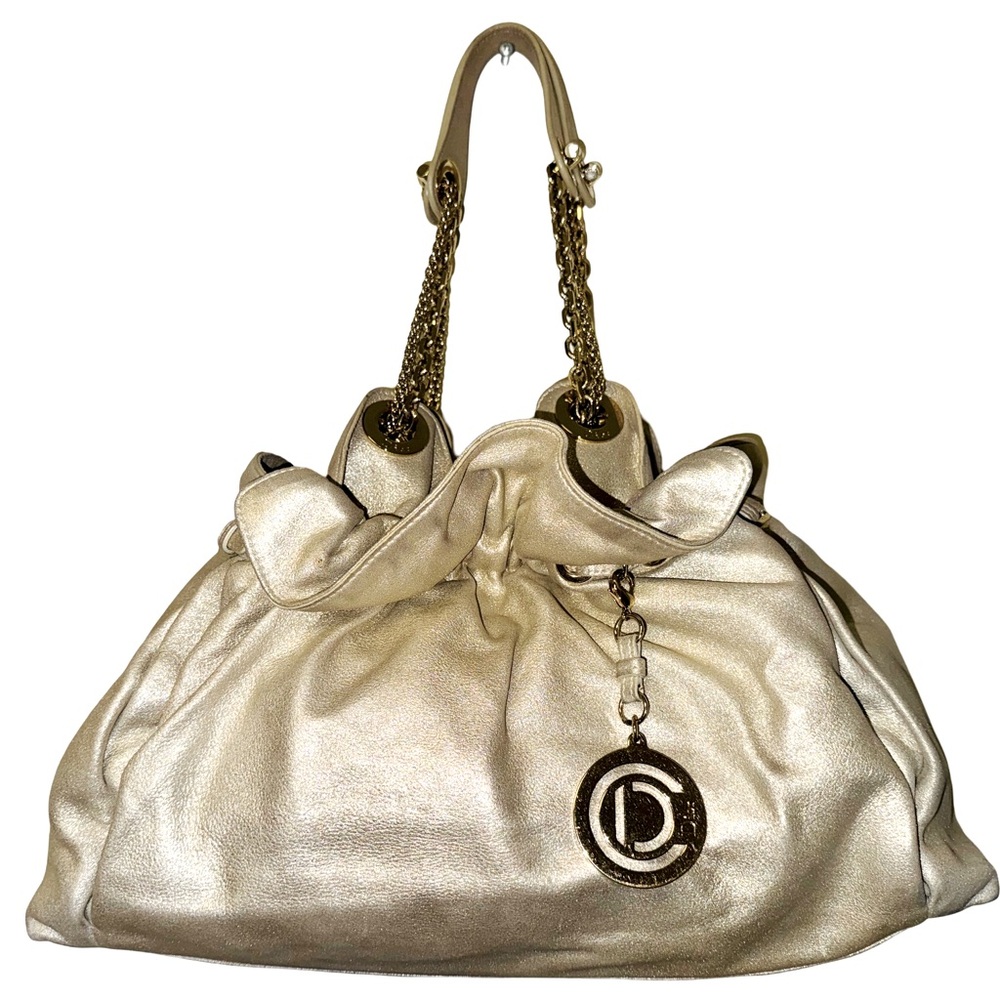 CHRISTIAN DIOR LE TRENTE SHOULDER BAG IN CHAMPAGNE GOLD LEATHER